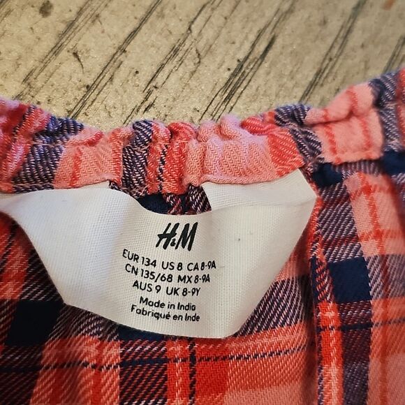 Red and Blue Plaid Long Sleeve Dress Size 8 H&M - Picture 3 of 11